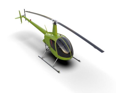 Helikopter beyaz arka planda izole edildi. 3d görüntüleme - illüstrasyon