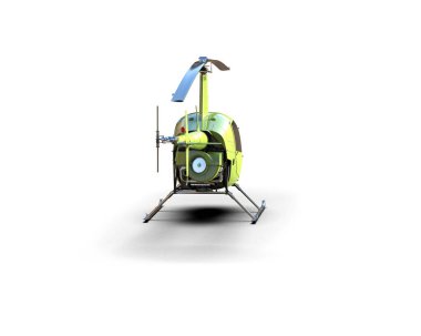 Helikopter beyaz arka planda izole edildi. 3d görüntüleme - illüstrasyon
