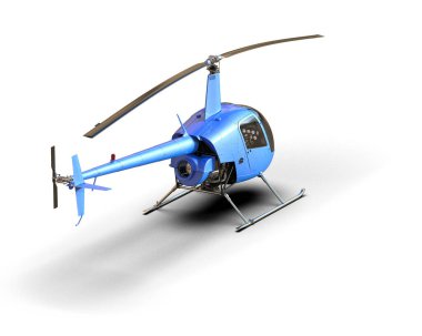Helikopter beyaz arka planda izole edildi. 3d görüntüleme - illüstrasyon