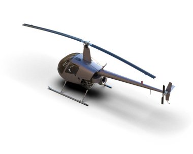 Helikopter beyaz arka planda izole edildi. 3d görüntüleme - illüstrasyon
