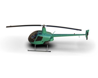 Helikopter beyaz arka planda izole edildi. 3d görüntüleme - illüstrasyon