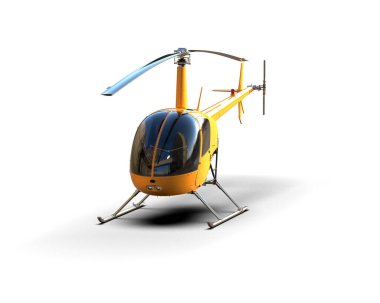 Helikopter beyaz arka planda izole edildi. 3d görüntüleme - illüstrasyon