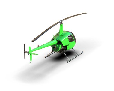 Helikopter beyaz arka planda izole edildi. 3d görüntüleme - illüstrasyon
