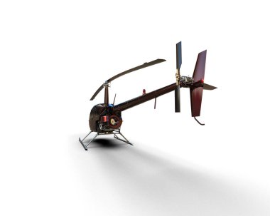 Helikopter beyaz arka planda izole edildi. 3d görüntüleme - illüstrasyon