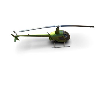 Helikopter beyaz arka planda izole edildi. 3d görüntüleme - illüstrasyon