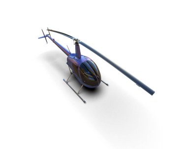 Helikopter beyaz arka planda izole edildi. 3d görüntüleme - illüstrasyon