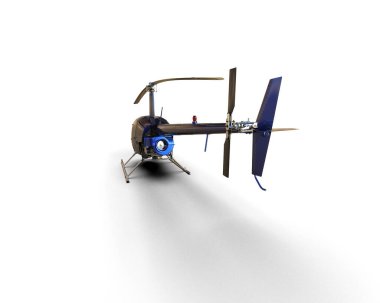 Helikopter beyaz arka planda izole edildi. 3d görüntüleme - illüstrasyon