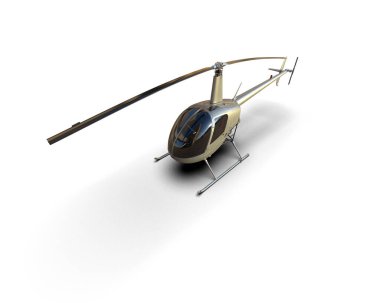 Helikopter beyaz arka planda izole edildi. 3d görüntüleme - illüstrasyon
