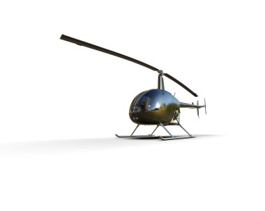 Helikopter beyaz arka planda izole edildi. 3d görüntüleme - illüstrasyon