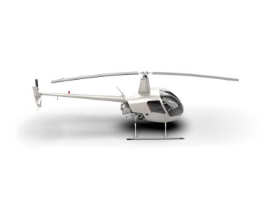 Helikopter beyaz arka planda izole edildi. 3d görüntüleme - illüstrasyon