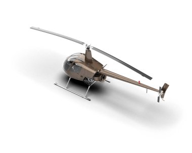 Helikopter beyaz arka planda izole edildi. 3d görüntüleme - illüstrasyon