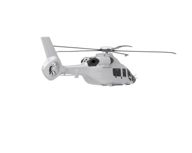 Helikopter beyaz arka planda izole edildi. 3d görüntüleme - illüstrasyon