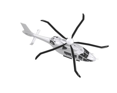 Helikopter beyaz arka planda izole edildi. 3d görüntüleme - illüstrasyon