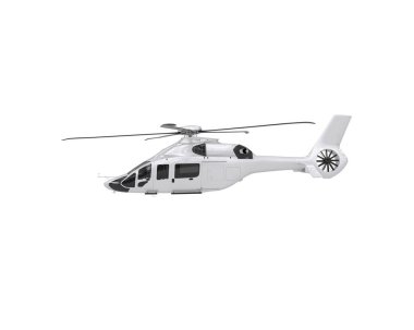 Helikopter beyaz arka planda izole edildi. 3d görüntüleme - illüstrasyon