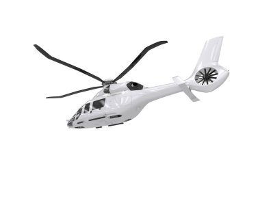 Helikopter beyaz arka planda izole edildi. 3d görüntüleme - illüstrasyon