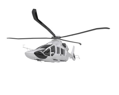 Helikopter beyaz arka planda izole edildi. 3d görüntüleme - illüstrasyon