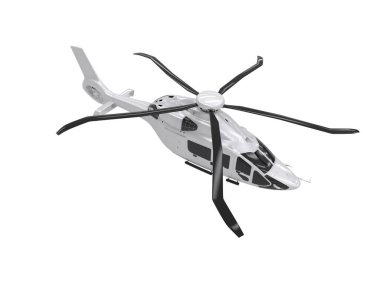 Helikopter beyaz arka planda izole edildi. 3d görüntüleme - illüstrasyon