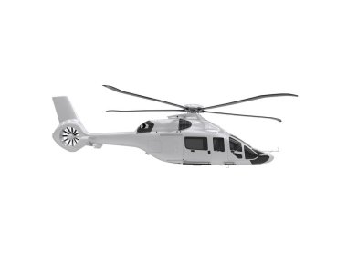 Helikopter beyaz arka planda izole edildi. 3d görüntüleme - illüstrasyon