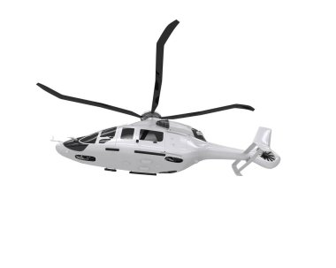 Helikopter beyaz arka planda izole edildi. 3d görüntüleme - illüstrasyon