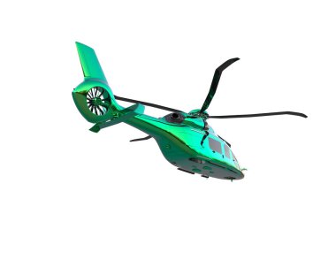 Helikopter beyaz arka planda izole edildi. 3d görüntüleme - illüstrasyon