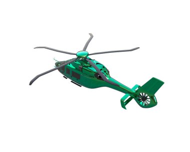 Helikopter beyaz arka planda izole edildi. 3d görüntüleme - illüstrasyon