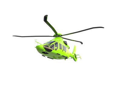Helikopter beyaz arka planda izole edildi. 3d görüntüleme - illüstrasyon