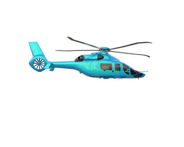 Helikopter beyaz arka planda izole edildi. 3d görüntüleme - illüstrasyon