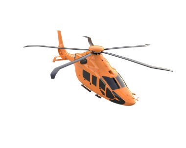 Helikopter beyaz arka planda izole edildi. 3d görüntüleme - illüstrasyon