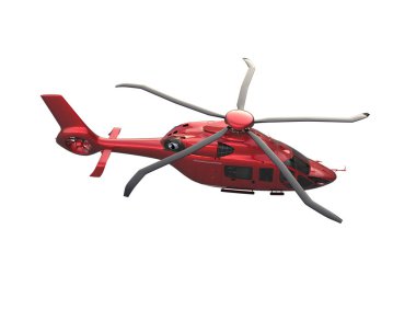 Helikopter beyaz arka planda izole edildi. 3d görüntüleme - illüstrasyon