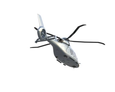 Helikopter beyaz arka planda izole edildi. 3d görüntüleme - illüstrasyon
