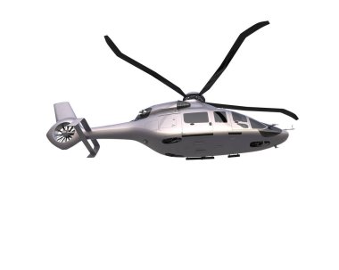 Helikopter beyaz arka planda izole edildi. 3d görüntüleme - illüstrasyon