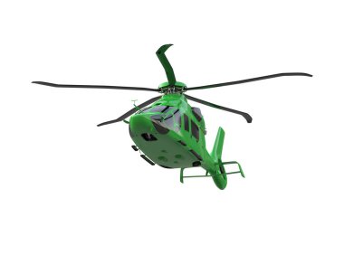 Helikopter beyaz arka planda izole edildi. 3d görüntüleme - illüstrasyon