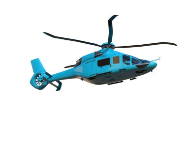 Helikopter beyaz arka planda izole edildi. 3d görüntüleme - illüstrasyon