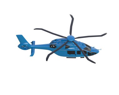 Helikopter beyaz arka planda izole edildi. 3d görüntüleme - illüstrasyon