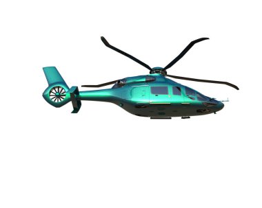 Helikopter beyaz arka planda izole edildi. 3d görüntüleme - illüstrasyon