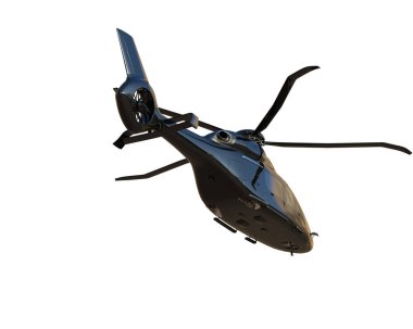 Helikopter beyaz arka planda izole edildi. 3d görüntüleme - illüstrasyon