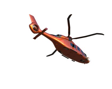 Helikopter beyaz arka planda izole edildi. 3d görüntüleme - illüstrasyon