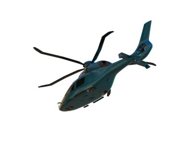 Helikopter beyaz arka planda izole edildi. 3d görüntüleme - illüstrasyon