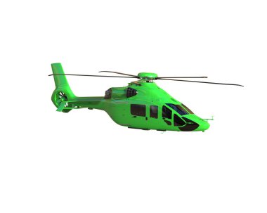 Helikopter beyaz arka planda izole edildi. 3d görüntüleme - illüstrasyon