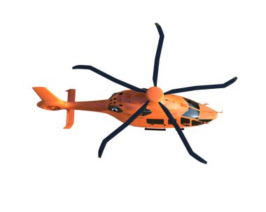 Helikopter beyaz arka planda izole edildi. 3d görüntüleme - illüstrasyon