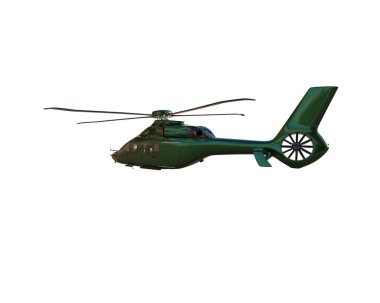 Helikopter beyaz arka planda izole edildi. 3d görüntüleme - illüstrasyon