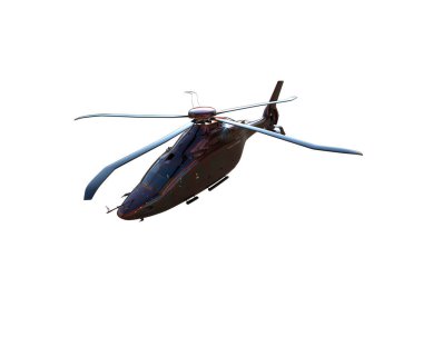 Helikopter beyaz arka planda izole edildi. 3d görüntüleme - illüstrasyon