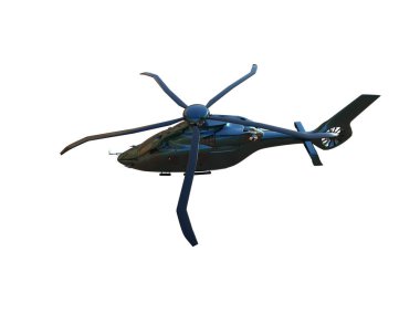 Helikopter beyaz arka planda izole edildi. 3d görüntüleme - illüstrasyon