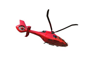 Helikopter beyaz arka planda izole edildi. 3d görüntüleme - illüstrasyon