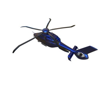 Helikopter beyaz arka planda izole edildi. 3d görüntüleme - illüstrasyon