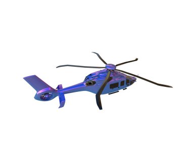 Helikopter beyaz arka planda izole edildi. 3d görüntüleme - illüstrasyon