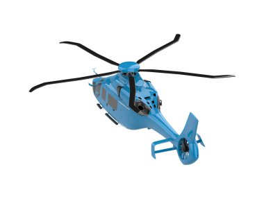 Helikopter beyaz arka planda izole edildi. 3d görüntüleme - illüstrasyon