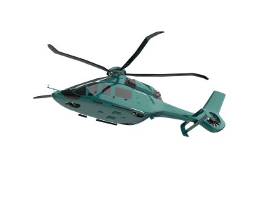 Helikopter beyaz arka planda izole edildi. 3d görüntüleme - illüstrasyon