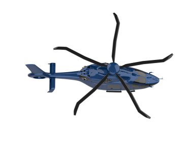 Helikopter beyaz arka planda izole edildi. 3d görüntüleme - illüstrasyon