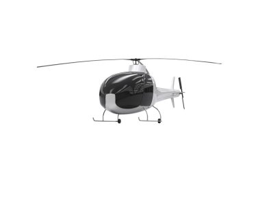Helikopter beyaz arka planda izole edildi. 3d görüntüleme - illüstrasyon